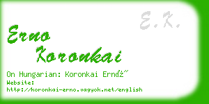 erno koronkai business card